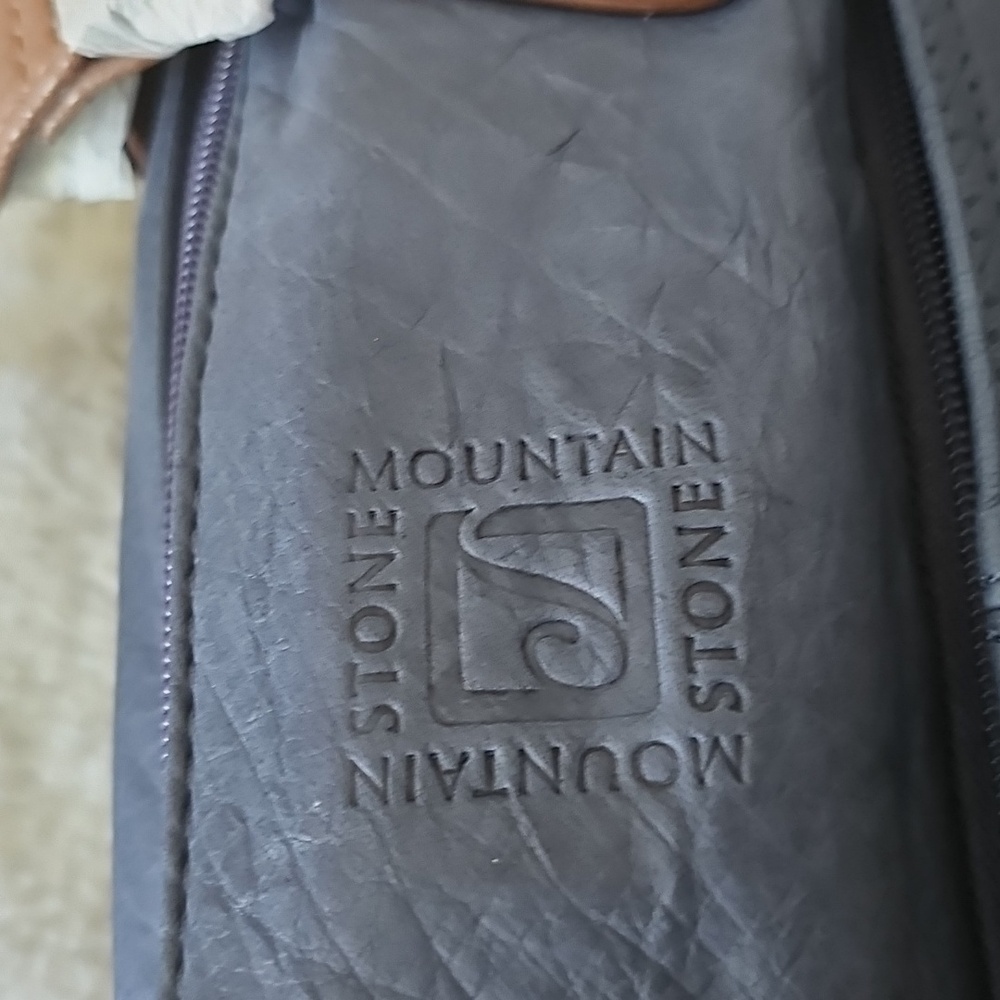 NWT Stone Mountain Long Beach Satchel Purse Leather Shoulder Bag Blue - Picture 10 of 11